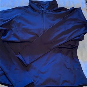 Dark blue mid zip running jacket by Sport-Tek